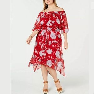 Tommy Hilfiger Red Floral plus Dress Size 24W